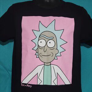 Black/Pink Rick Sanchez from Rick & Morty T-Shirt, Size S
